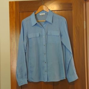 Calvin Klein Linen Button Shirt Size Medium